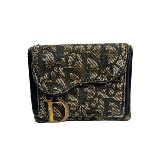 DIOR Authentic and Rare Saddle Diorissimo Christian Dior Compact Wallet Canvas L - Picture 1 of 11